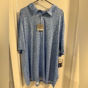 PGA Tour Blue Patterned Polo Shirt